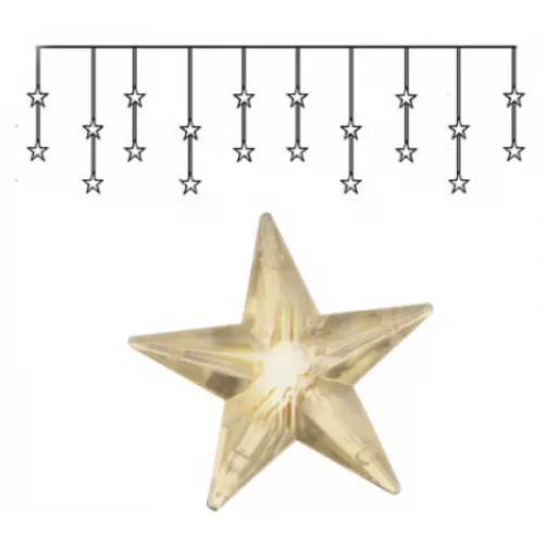 LED decorativ, transparent csillagokkal, interior, 20LED, 1.8 m, alb cald, STAR CURTAIN, EGLO