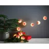 Led fényfüzér , piros hópihés gömb , beltéri , 10LED , 1.3 m , meleg fehér , fehér , EGLO