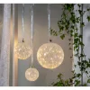 decorațiune LED, ornament pentru brad de Crăciun, interior, 15 cm, 30 buc LED, alb cald, argintiu, EGLO