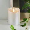 decorațiune LED, interior, lumânare din ceară, argintiu, decorativ, cu baterii, 7.5x10, FLAMME RUSTIC, EGLO