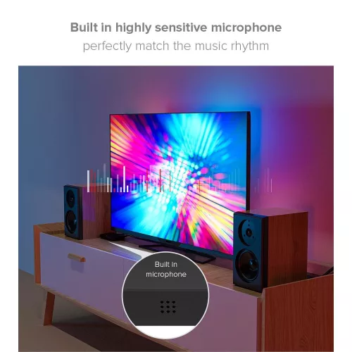Digitális LED szalag szett , RGB , TV képernyő követő funkcióval , dimmelhető , 1m , PC-hez csatlakoztatható , WIFI/Bluetooth , TUYA , LEDISSIMO AMBIENT LIGHT