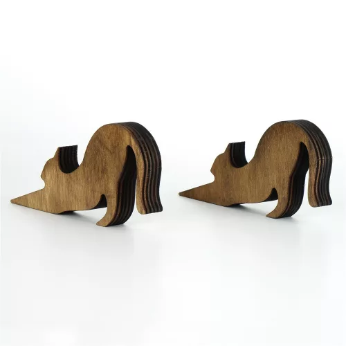 Fa ajtózáró (2 db), bronz, 16 x 2 x 8 cm | Lézerrel vágott kivitel, tartós és stílusos otthoni használatra