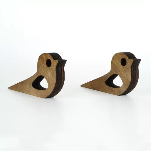 Fa ajtózáró (2 db), bronz, 14 x 2 x 7 cm | Lézerrel vágott kivitel, tartós és stílusos otthoni használatra