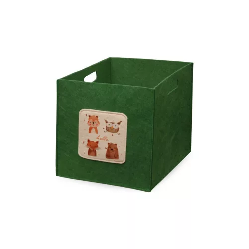 Zöld filckosár, 30x30x31 cm | 100% filc | Stílusos tárolás