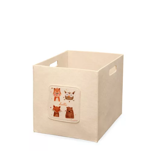 Krémes filc kosár, 30x30x30 cm | 100% filc | Stílusos tárolás