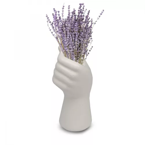 Elegáns fehér kerámia váza, 17 cm | 100% kerámia | Tökéletes otthoni dekorációhoz