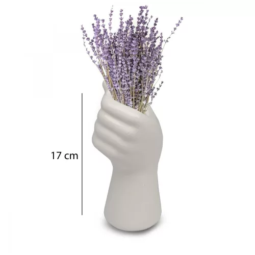 Elegáns fehér kerámia váza, 17 cm | 100% kerámia | Tökéletes otthoni dekorációhoz