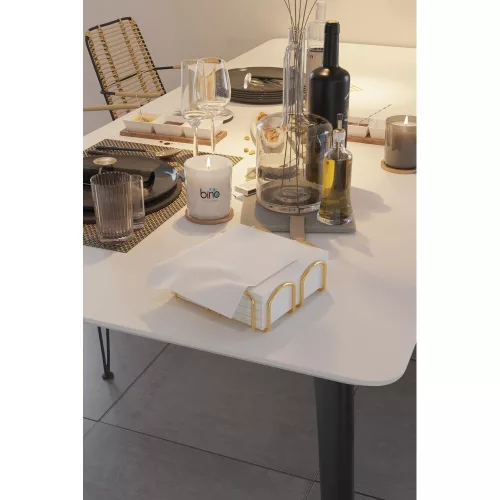 Elegáns arany fém szalvétatartó, 7 x 20 x 20 cm | 100%-ban fém kivitel a stílusos étkezéshez