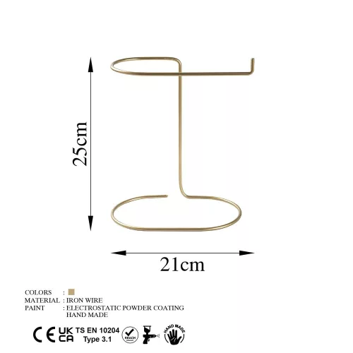 Arany fém ékszerállvány rendszerező, 21x25x14 cm | Elegáns dizájn