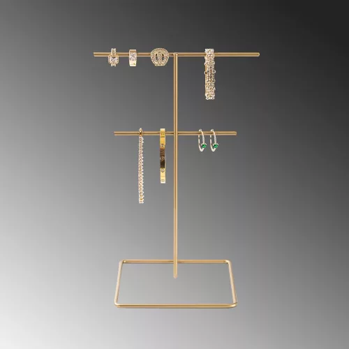 Elegáns arany fém ékszerállvány-rendező, 15cm x 30cm