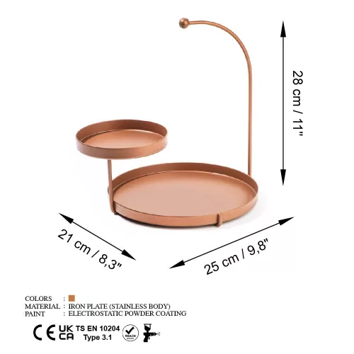 Dekoratív réz fém tartozék, 25x28x21 cm, 100% fém