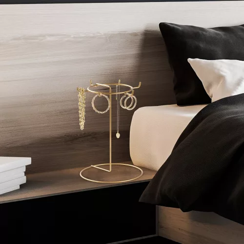 Elegáns arany fém ékszerállvány rendszerező, 22 cm átm