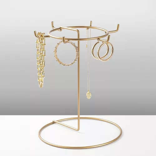 Elegáns arany fém ékszerállvány rendszerező, 22 cm átm