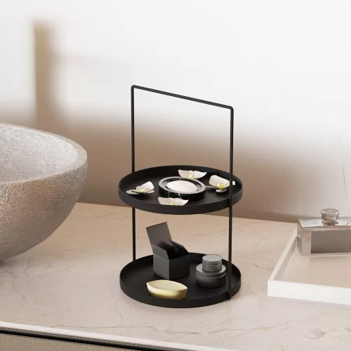 Elegáns fekete dekoratív fém tartozék, 21 cm átm