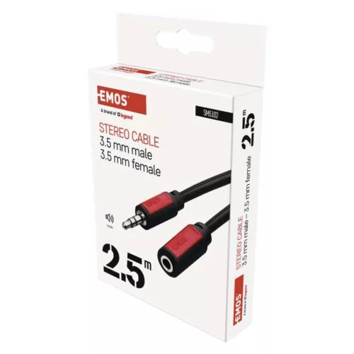 EMOS Jack kábel 3.5mm ST dugó-3.5mm ST dugalj 2.5m, SM5102
