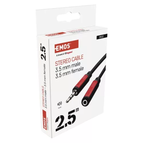 EMOS Jack kábel 3.5mm ST dugó-3.5mm ST dugalj 2.5m, SM5102