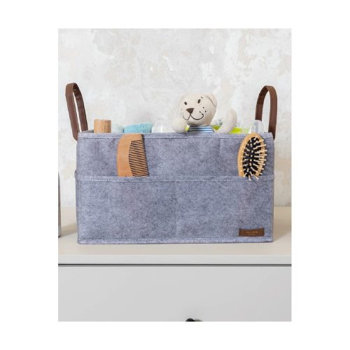Szürke filckosár, 33x20x18 cm | 100% filc | Stílusos tárolás