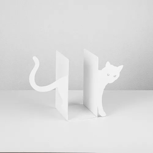 Tartós fém könyvtartó, 35x14x22 cm, fehér | 100% fém