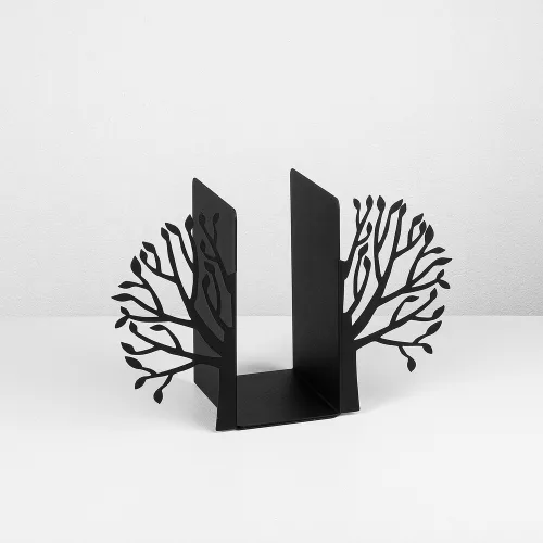 Fekete fém könyvtartó, 44 x 14 x 22 cm | 100% fém, tartós kivitel