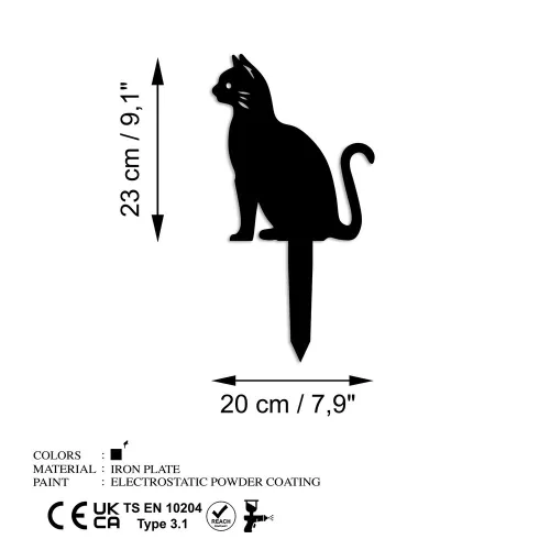 Elegáns fekete fém dísztárgy, 38 x 20 cm | 100% fém, nem igényel összeszerelést