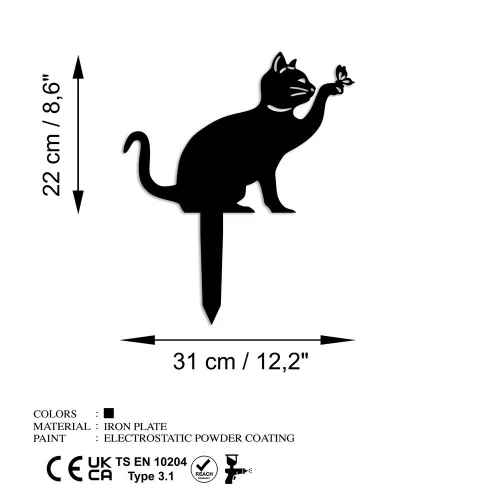 Elegáns fekete fém dísztárgy, 36 x 31 cm | 100% fém, nem igényel összeszerelést