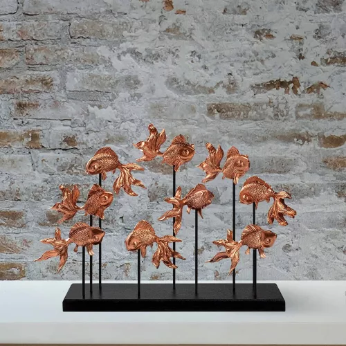 Elegáns réz dísztárgy, 42x28x10 cm, 100% poliészter