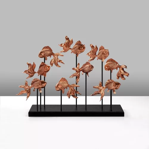 Elegáns réz dísztárgy, 42x28x10 cm, 100% poliészter
