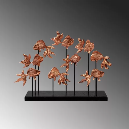 Elegáns réz dísztárgy, 42x28x10 cm, 100% poliészter