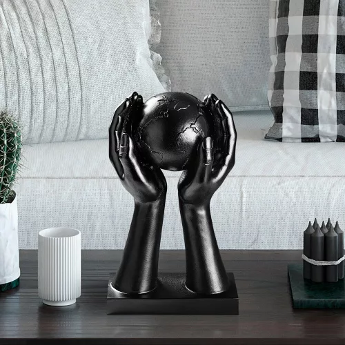 Elegáns fekete dísztárgy, 30 cm | 100% poliészter
