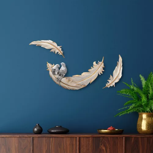 Elegáns krémszínű dekoratív fali kiegészítő, 3 db | 100% poliészter, stílusos és funkcionális design