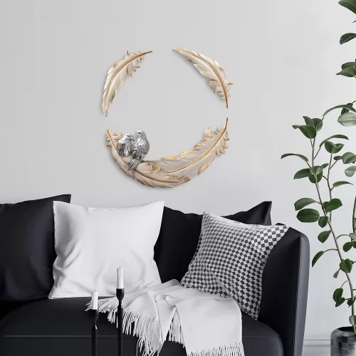 Elegáns krémszínű dekoratív fali kiegészítő, 3 db | 100% poliészter, stílusos és funkcionális design