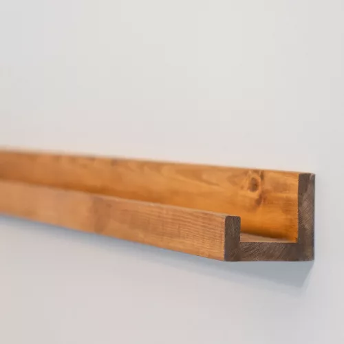 Tömör fa dekoratív falipolc, 60 cm, 2 cm vastag