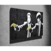 Banksy dekoratív vászonfestmény, 50x70 cm, keretezett