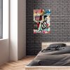 Banksy Tempered Glass Art, 45x65 cm, 4mm vastag