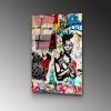 Banksy Tempered Glass Art, 45x65 cm, 4mm vastag