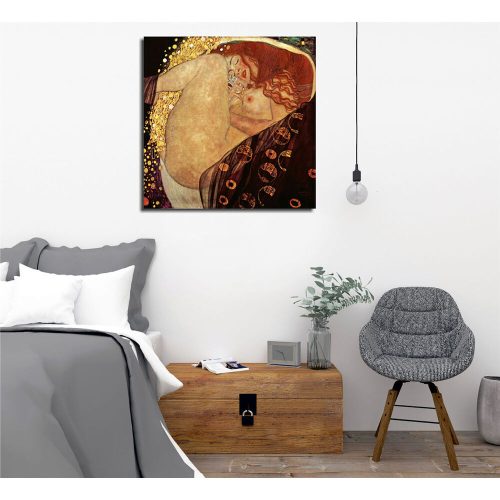 Gustav Klimt Dekoratív vászonfestmény, 45x45 cm, Keretezett