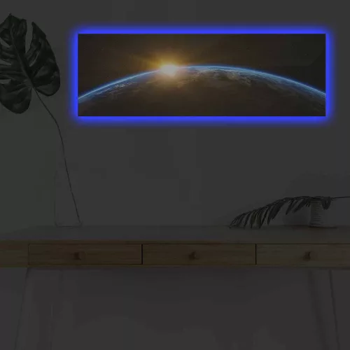 LED-es világítóvászon festmény, 30x90 cm, Velúr, Fakeret