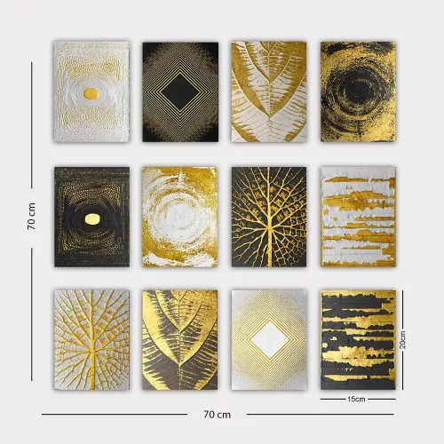 12 részes MDF dekoratív festőkészlet, 20x15 cm | 100% MDF, 3 mm vastag | Stílusos művészet lakberendezéshez