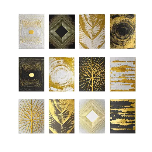 12 részes MDF dekoratív festőkészlet, 20x15 cm | 100% MDF, 3 mm vastag | Stílusos művészet lakberendezéshez