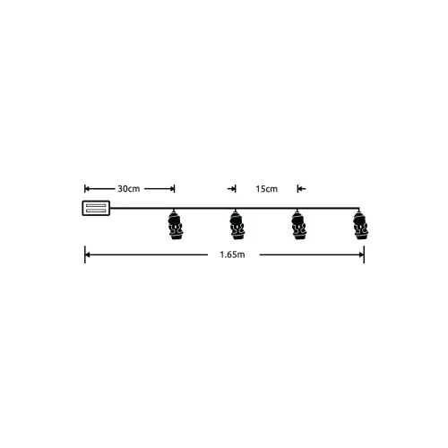 Modee Karácsonyi LED Füzér Plastic Elemes C1013 (10LED/1,35m/15cm) warm
