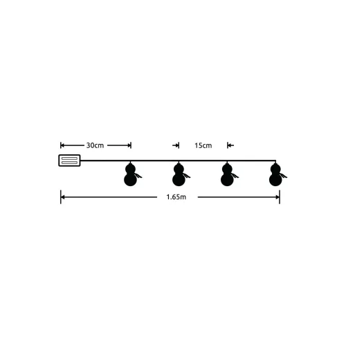 Modee Karácsonyi LED Füzér Plastic Elemes C1015 (10LED/1,35m/15cm) warm