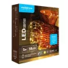 Led fényfüzér , beltéri , meleg fehér , rézszálás , elemes , 50 LED , 5 m  , IP20 , Modee