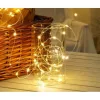 Led fényfüzér , beltéri , meleg fehér , rézszálás , elemes , 50 LED , 5 m  , IP20 , Modee