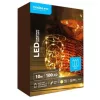 Led fényfüzér , beltéri , 10 m , meleg fehér , rézszálas , időzíthető , elemes , Modee