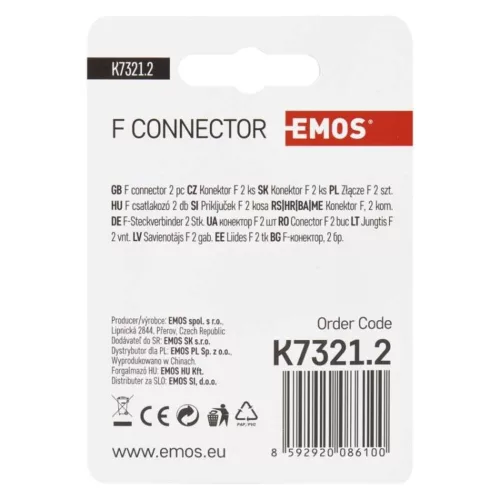 EMOS F Csatlakozó (CB500), K7321.2