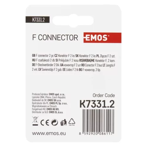 EMOS F Csatlakozó (CB 50,100), K7331.2