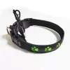 LED-es kutyanyakörv , állítható , USB , tölthető , vízálló , 35cm , S-es , tappancsos, kék