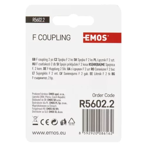 EMOS F csatlakozó 2db/bliszter, R5602.2