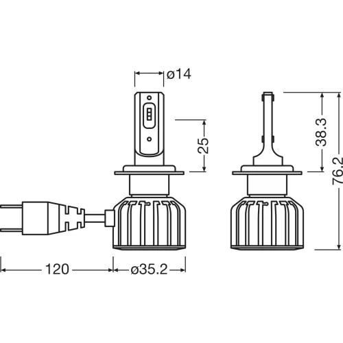 lampă LED , bec , bec auto , far , pachet de 2 bucăți , H7 , 18 Watt , alb rece , Plug&Play , OSRAM LEDriving TRUCK