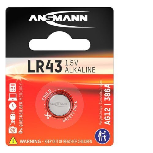 Ansmann alkáli gombelem LR43 1,5V
